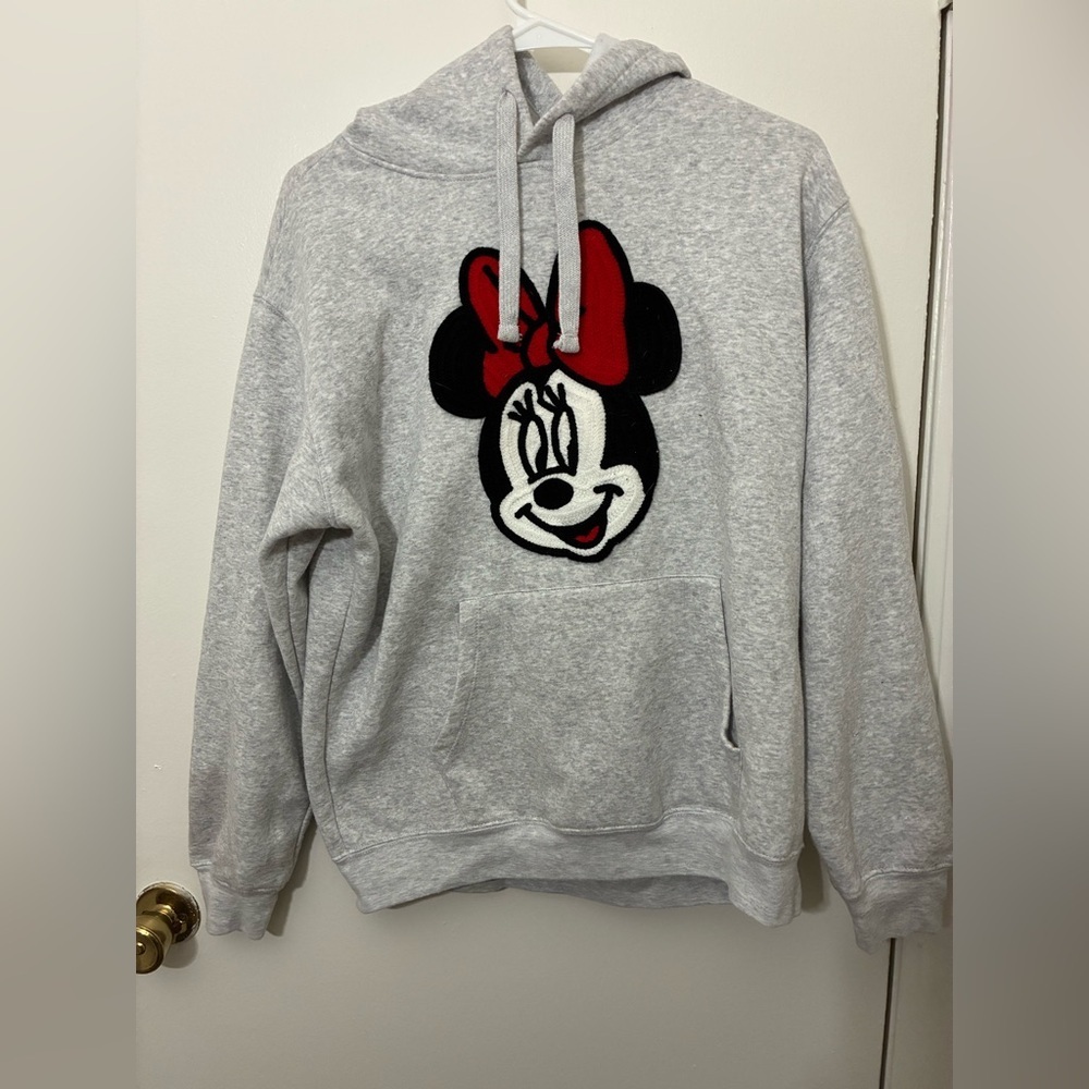 Disney Minnie Mouse pullover hoodie embroidered Size L